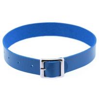 Fashion Punk Gothic PU Leather Buckle Collar Choker Necklace Collar Necklace karališkos mėlynos spalvos