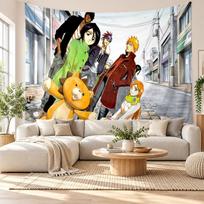 Bleach anime Wall Tapestry Home Decor Hanging Cloth Art Background Tapestry for Bedroom 100cmx150cm black