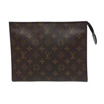 [Pre-Owned] Poche Toilette 26 Wash Bag Classic Monogram Design Coated Canvas With Leather Trim - Very Good #15A96SL ONE SIZE black