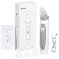 Nasal Aspirator for Baby Electric Nose Aspirator for Toddler Nose Sucker Automatic Nose Cleaner with Music and 3 Silicone Tips white