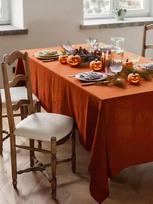 Halloween orange tablecloth dining table square picnic cloth coffee table round table long dining table daily home decoration 60*90inch(152cm*228cm）