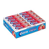 Wrigley Extra Fresh Sugar-Free Gum Strawberry 10-Pack X 30 Packs red