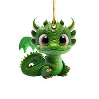 Green Dragon Christmas Tree Ornament - Acrylic Hanging Decoration