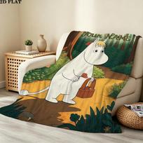 Custom Name,Moomins Printed Flannel Blanket, soft throw for bedroom sofa, washable, Christmas present, great gift. 130cmx150cm