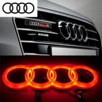 Car front grille 4D LED logo light front ring Sticker suitable for S A3 A4 A5 A6 A7 S3 S5 S6 S7 Q3 Q5 car supplies. 24.9x8.9cm