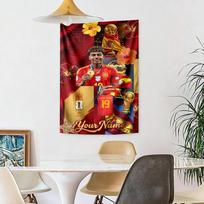 Lamin Yamal Custom Your Name Wall Decor Tapestry Art For Pet Memorial Birthdaywedding Party Backdrop Family Gift 100cmx150cm brown