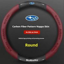 For Subaru Outback Brz Wrx Xv Ascent Forester Impreza Legacy Car Anti-Slip Carbon Fiber Leather Ultrathin Steering Wheel Cover black