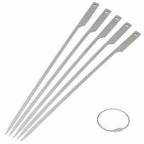 5 Pcs Titanium Grilling Skewers No-Wood Handle Kebab Skewers BBQ Skewer Set  Outdoor Cooking 5 Pcs