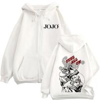 Anime JoJo Bizarre Adventure STEEL BALL RUN Gyro Zeppeli Johnny Joestar Zipper Hoodies Men Women Zip Up Sweatshirt Jacket Coat M balta