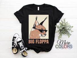 Big Floppa Meme Cat Caracal T-Shirt, Cool Funny Cats Caracals Glasses Gift, Wild Animals Lover Birthday Christmas Present Boys Girls Dad Mom XL white