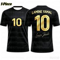 2 dalių rinkinys Yamal #10 Asmeniški dryžuoti futbolo marškinėliai Šeimos derinimo rinkinys Kvėpuojantis specialus komplektas suaugusiems Vaikams 100