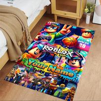 Roblox Personalizuotas Tekstinis Grindų Kilimėlis Prieškambariui Virtuvei Balkonui Dekoruoti Kambarį Neslystantis Kilimas Anime Biuro Dekoras Tobula Dovana Moterims/Vyrams 100cmx120cm