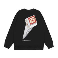 Cross-border trendy brand Casablanca Casablanca letter-painted printed terry turtleneck sweater M white
