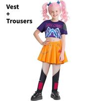 Kpop Demon Hunters Rumi Mira Zoey Costume With Polyester Fabric For Children Performance Attire Mira,100cm orange