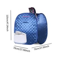 Folding Steam Sauna Tent US Plug Folded SPA Room for Hotel Gift Travel Blue gray
