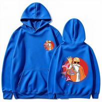 Dragon Ball Men's Hoodie Master Roshi Pattern Print High Quality Warm Autumn Winter Streetwear Pullover Sweatshirt L blue