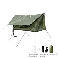 Portable Camping Hammock With Mosquito Net Sunshade Tarp Easy Setup Outdoor Relaxation Gear Backpacking Picnic Garden Standard Green Tent with Hammock Canopy Kit