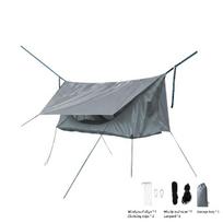 Portable Camping Hammock With Mosquito Net Sunshade Tarp Easy Setup Outdoor Relaxation Gear Backpacking Picnic Garden Standard Gray Tent with Hammock Canopy Kit