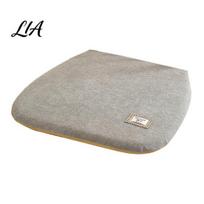 Strap Fixed Seat Cushion Memory Foam Chair Pad, Dining with Ties, Anti-slip Bottom, Washable Skin Friendly Velvet Cover, Soft Thick Warm Pad A pilka