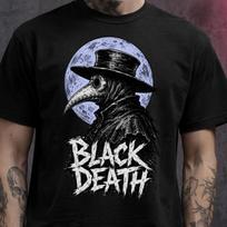 Plague Doctor Shirt, Black Death Moon Graphic Tee, Dark Academia Goth Shirt, Victorian Creepy Gift, Steampunk Gifts for Doctors 100 black