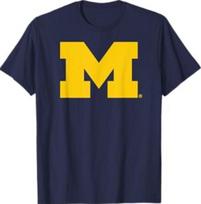 Michigan Wolverines Icon Tamsiai mėlyni Oficialiai licencijuoti marškinėliai 120 yellow