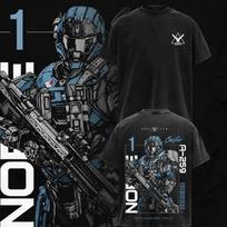 Noble Team Halo Reach Grafiniai marškinėliai, Remember Reach Unisex skalbto medvilnės T-shirt XL black
