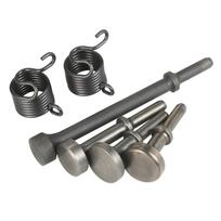 6-Piece Smoothing Pneumatic Air Hammer Bit Set 40Cr Steel Pneumatic Chisel Bits with Spring tamsiai pilka spalva