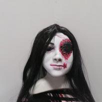 Helovino vakarėlio kaukė Siaubo Balta ragana Latekso kostiumas Cosplay 004