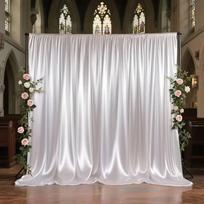 Satin Backdrop Curtain,with Rod Pocket for Wedding,Birthday,Baby Shower,Photography,Graduation Party Backdrop Drapes,1 Panel 5 white 140x214cm white
