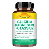 Fearathe Calcium Magnesium Potassium Capsules, 500mg, Bone & Muscle Support, 120 Caps 120 Capsules