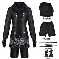 Anime Nier Automata Cosplay 9S Yorha 2B Cosplay Kostiumas Vyriškas Moteriškas Apranga Perukas Kaukė Kostiumas Didelio Dydžio Įmantrus vakarėlis Juoda Suknelė XL black