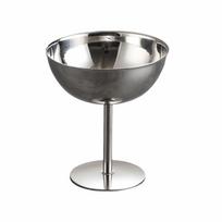 Nerūdijančio plieno ledų puodelis 150/250ML, pudingo, deserto dubenėlis, trumpas salotų dubuo, namų virtuvė 250ML-High Leg Silver