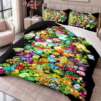 Plants vs. Zombies 3Pcs Bedding Set Duvet Cover With Two Pillowcases For Bedroom Home Decoration 135cmx200cm white