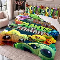 Plants vs. Zombies 3Pcs Bedding Set Duvet Cover With Two Pillowcases For Bedroom Home Decoration 135cmx200cm