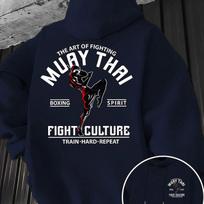 Vyriškas kovos menų džemperis su gobtuvu Muay Thai Bokso Grafinis Spaudinys Oversized Megztinis Sporto Kovos Gatvės apranga Megztinis Laisvalaikio XXXL white