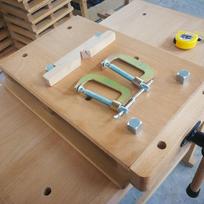 Wood Workbench Work Bench Vise Compact with 4 Dogs and 2 Clips Fixed for Processing