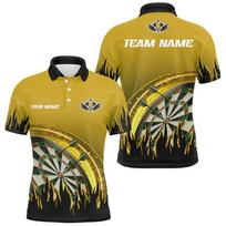Fashion Darts Graphic Polo Shirts For Men Trend Summer Custom Name 3D Printed Sports Team Uniforms Casual Oversized Polo Shirt 2XL black