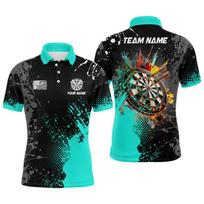 Fashion Darts Graphic Polo Shirts For Men Trend Summer Custom Name 3D Printed Sports Team Uniforms Casual Oversized Polo Shirt M black
