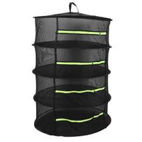 4 Layer Herb Drying Rack with Zippers Foldable Hanging Medicine Dry Mesh Net Black 60cm gray