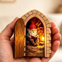Wooden Mini Door Decor Creative Christmas Door Decor Homeowners Fairy Door  Wall Decor Style   A