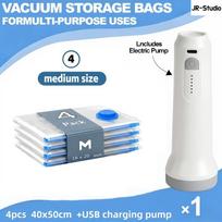 Vacuum Storage Bags with USB Electric Air Pump Various Sizes Portable Compression Bags M/SET