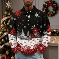 Men's Vintage Corduroy Christmas Print Long Sleeve 1/4 Zip Pullover with Pocket and Collar Casual Top L cinoberis
