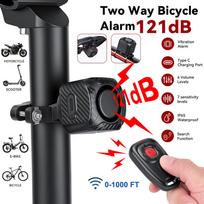 Extractme 110dB Bicycle Alarm Wireless USB Charging Bike Vibration Alarm IPX5 Waterproof Motorcycle Scooter Burglar Alarm System 4 Two-way Alert Sync