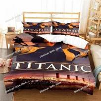Movie Titanics Bedding Set Printed single Comforter Quilt Bed Cover Duvet Cover Pillow Case 3 Pieces Sets Kids Adult Size Sheet 140*200cm/55x79in Single/Twin 3pcs