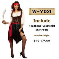 Piratų kostiumai moterims vyrams suaugusiems Helovinas vyriškas kapitono Džeko Sparou kostiumas Karibų piratai Cosplay drabužių rinkinys One Size black