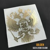 Decals Laptop Sticker Coat of Arms of Russia Federation Eagle Emblem Nickel Metal Car Stickers 9.2x8.4cm auksas