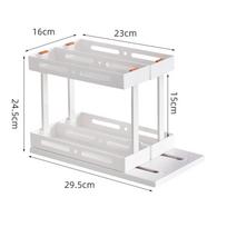 Spice Rack Rotating Cabinet Shelf white Double 15cm white