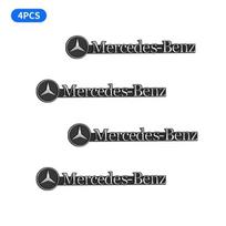 New 4pcs 3D Aluminum Speaker Audio Stickers Badge Emblem Decal For Mercedes Benz AMG W124 W203 W204 W210 Interior Mouldings black