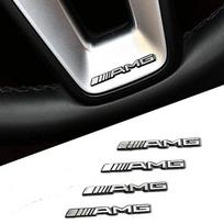 New 4pcs 3D Aluminum Speaker Audio Stickers Badge Emblem Decal For Mercedes Benz AMG W124 W203 W204 W210 Interior Mouldings