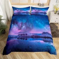 Galaxy patalynės komplektas, dvigulė, vaikams, žvaigždėtas dangus, antklodės užvalkalų komplektas, berniukams, mergaitėms, paaugliams, paslaptingas kosmosas, antklodės užvalkalas 135x200cm